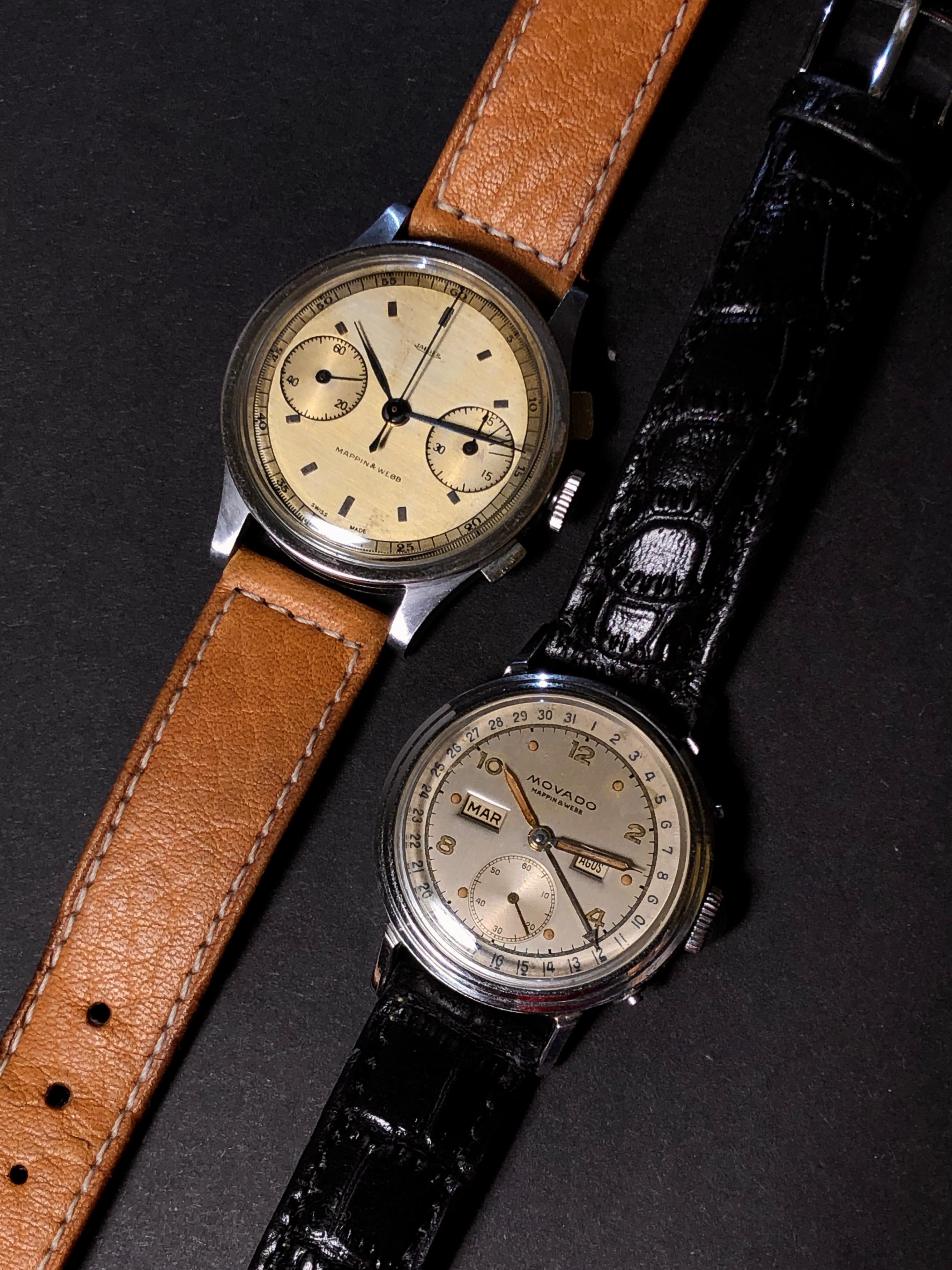 Movado triple calendar at lower right beside a Jaeger-LeCoultre chronograph