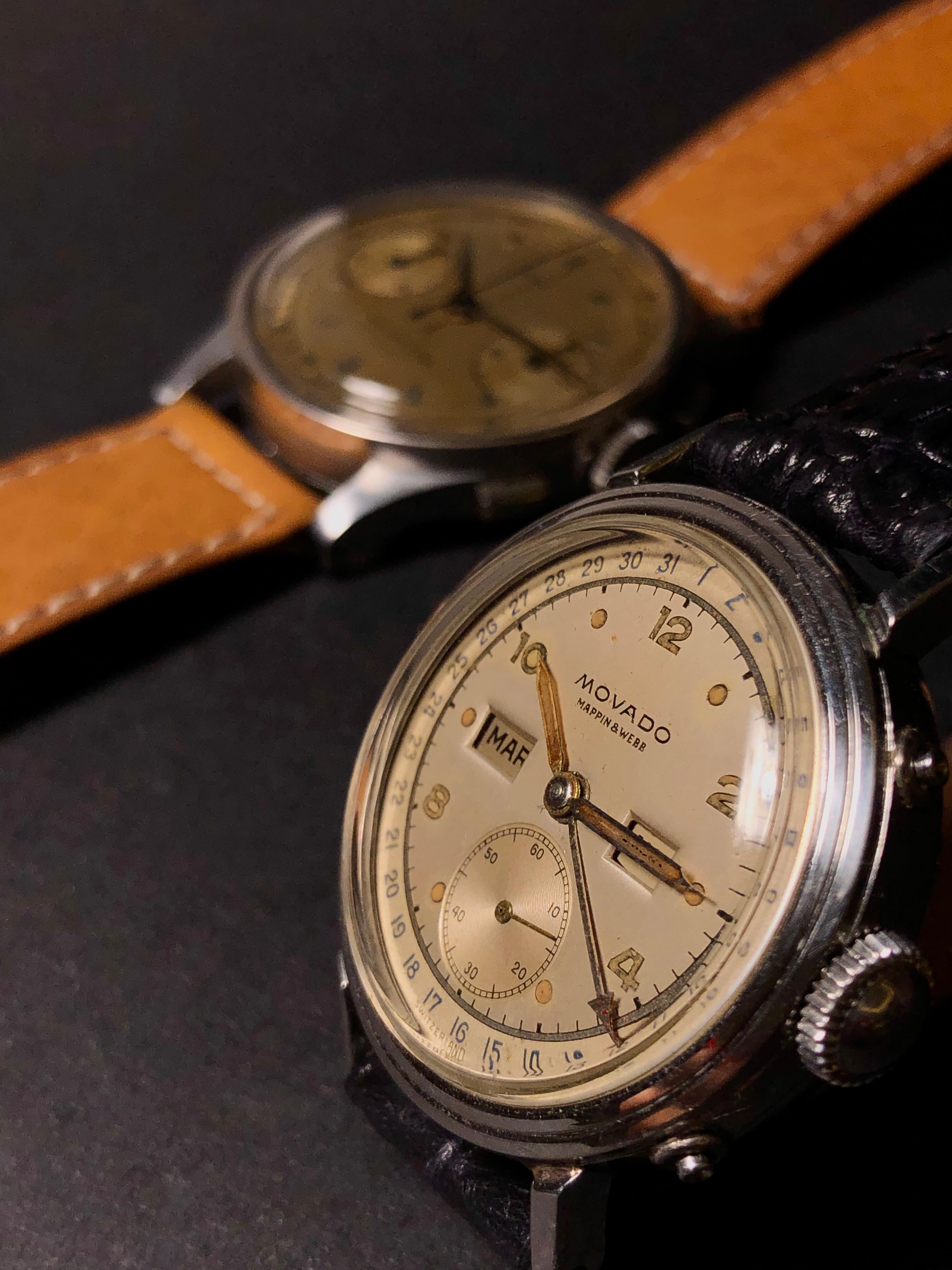 Movado triple calendar in the foreground